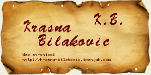 Krasna Bilaković vizit kartica
